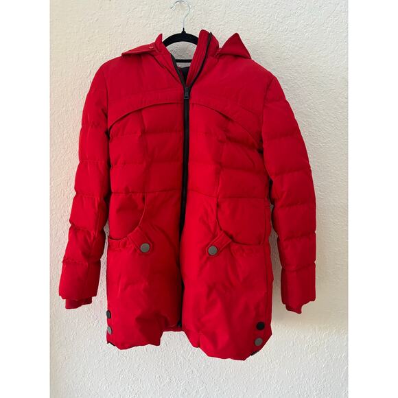 Orolay Women's Down Coat Winter Puffy Hooded Jacket Red NWOT Medium $160 - Picture 1 of 10